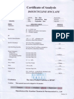 C Ertificate of Analysis: Doxycycline Hyclate