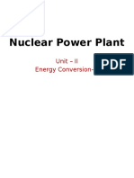 Nuclear Power Plant: Unit - II Energy Conversion-III