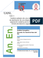 Análisis Exergético de una columna de destilación