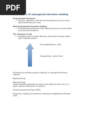 Managerial Decision Making Pdf