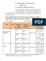 Teacher Candidate Teaching Schedule - Ec Elem