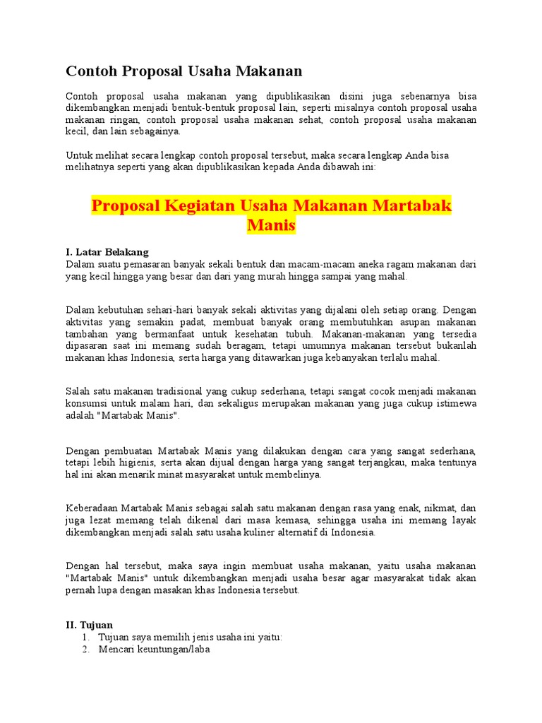 27++ Contoh proposal makanan tradisional info