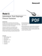 HoneyWell Model G SubminaturePressureTransducerDatasheet