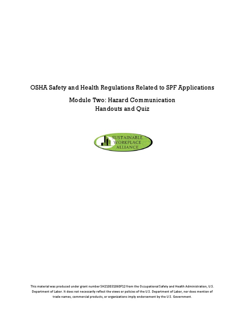 Quiz PDF Occupational Safety And Health Administration
