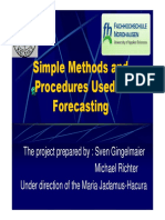 Simple Methods and Procedures Used in Forecasting