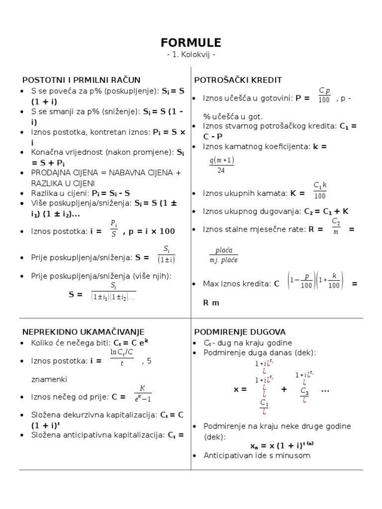 Matematika Formule | PDF