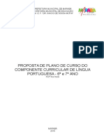 Plano de Curso de Língua Portuguesa - 6º e 7º Ano