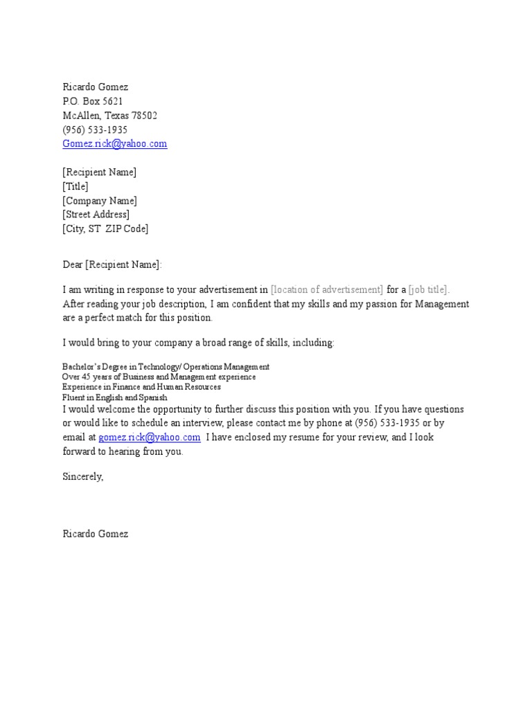 Job Application for Management Position | PDF | Career & Growth | Business