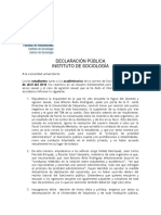 Declaración Instituto de Sociología PDF