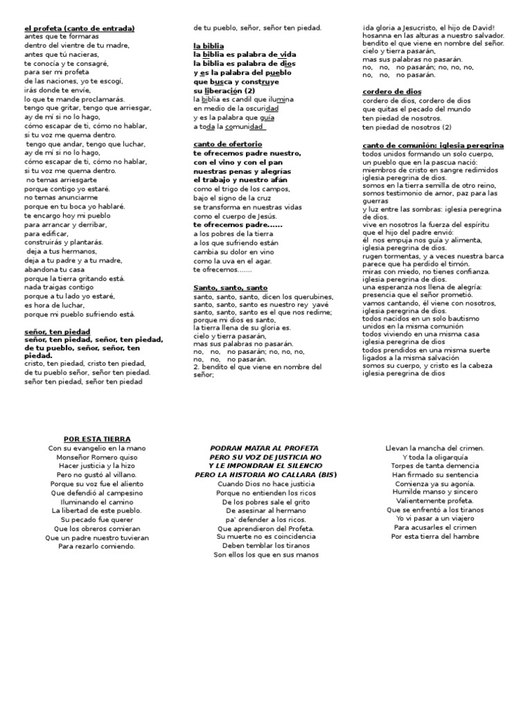Cancion A Un Profeta Eucaristia Cristo Titulo cancion a un profeta eucaristia