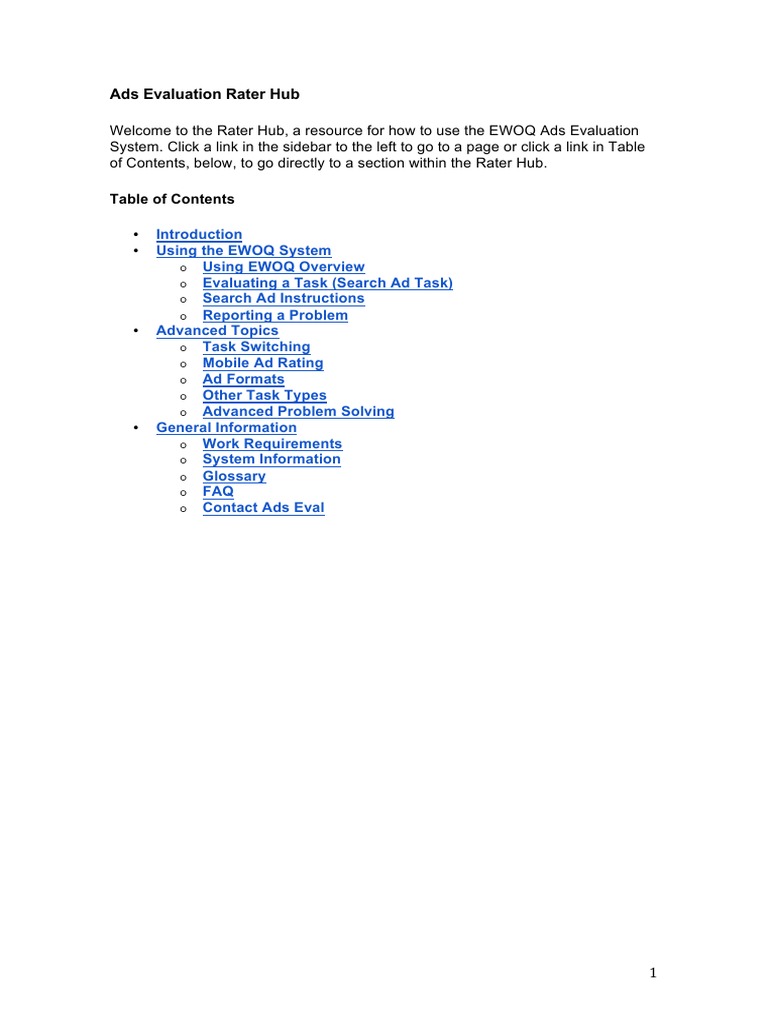 Rater Hub: EWOQ Ads Evaluation Guide | PDF | Web Search Engine ...