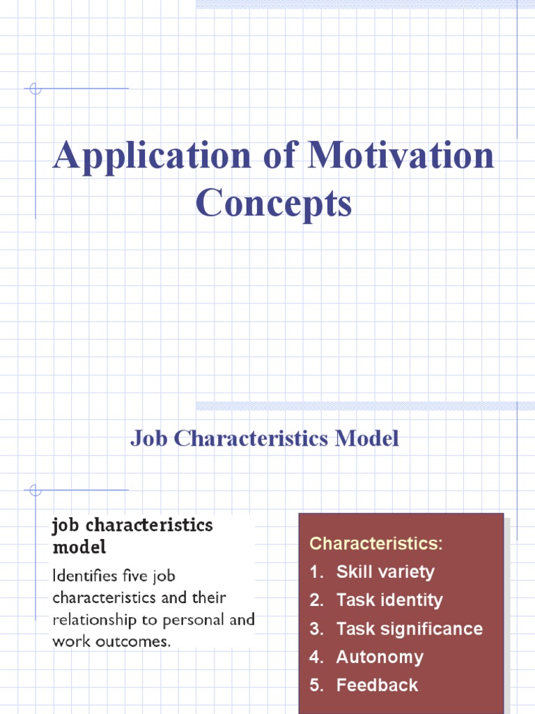Application Of Motivation Concepts Pdf Job Satisfaction Motivation