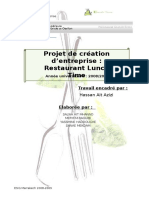 Projet de Création D'entreprise - Restaurant PDF