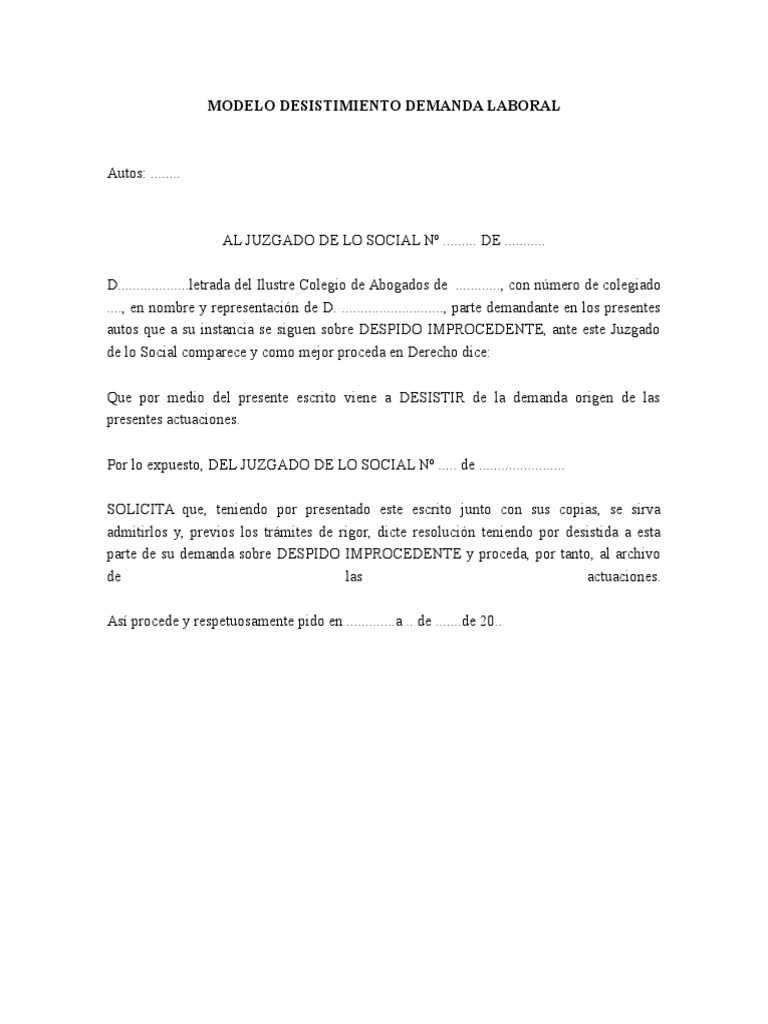 Modelo Desistimiento Demanda Laboral | PDF | Guatemala | Gobierno