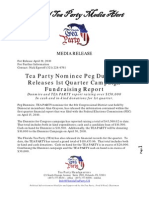 3rd party Tea Party Release First Quarter Report