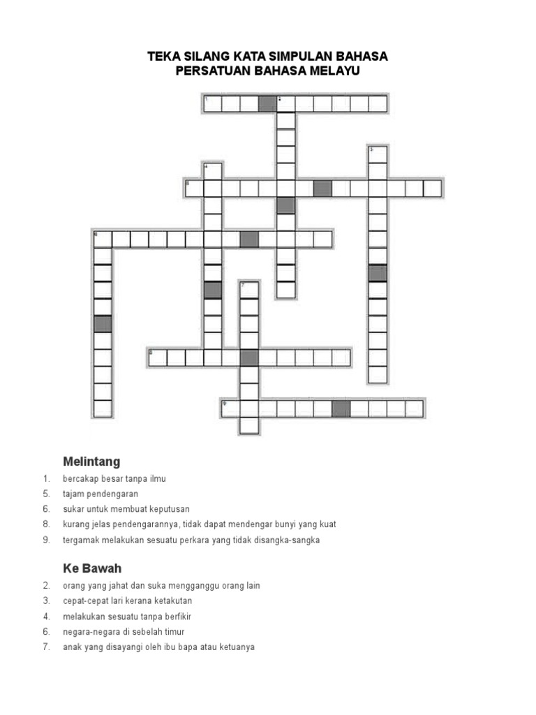 Teka Silang Kata Simpulan Bahasa Pdf