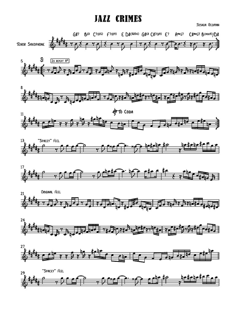 Jazz Crimes Sax Tenor