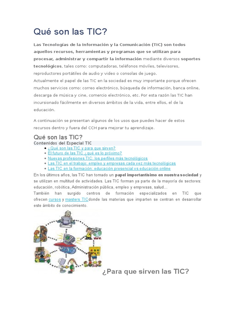 Qué Son Las TIC | PDF | Tecnología de información y comunicaciones ...