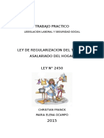 Ley de Regularizacion Del Trabajo Asalariado Del Hogar