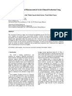 Process Improvement of Pharmaceutical Grade Ethanol Production Using Sweet Sorghum