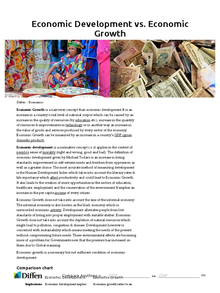 Economic Development Vs Economic Growth Difference And Comparison