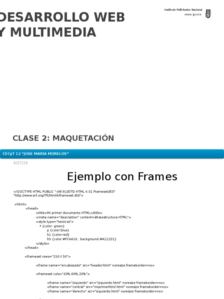 Ejemplo de Frames en HTML | PDF | Informática