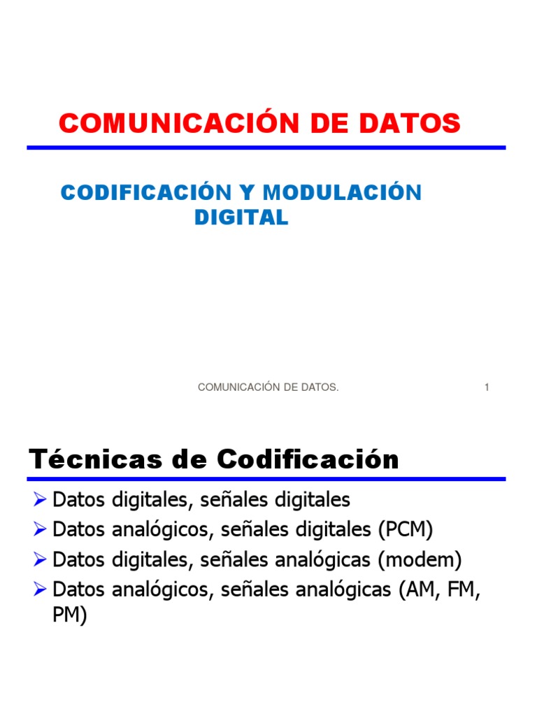 Codificacion Modulacin Cod de Linea | PDF | Transmisión de datos ...