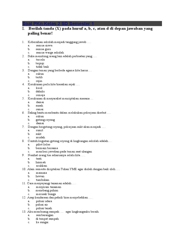 Soal Ulangan Aritmatika Sosial Kelas 9 Semester 2