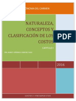 Capitulo 1 Naturaleza, Conceptos y Clasificación de Los Costos