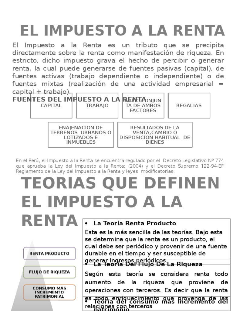 El Impuesto A La Renta | PDF | Economía pública | Impuesto sobre la renta