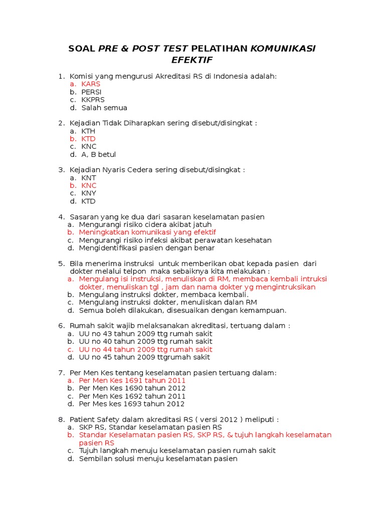 Soal Komunikasi Efektif &amp; Jawaban PDF