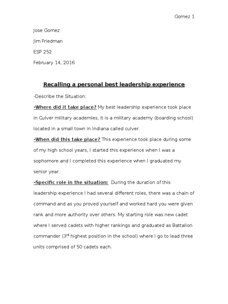 Leadership Journey at Culver Academy | PDF | Cadet | Leadership