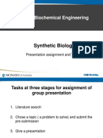 CHE4171 Tutorial T7 - Briefing on Presentation Assignment and Tutorial - Synthetic Biology