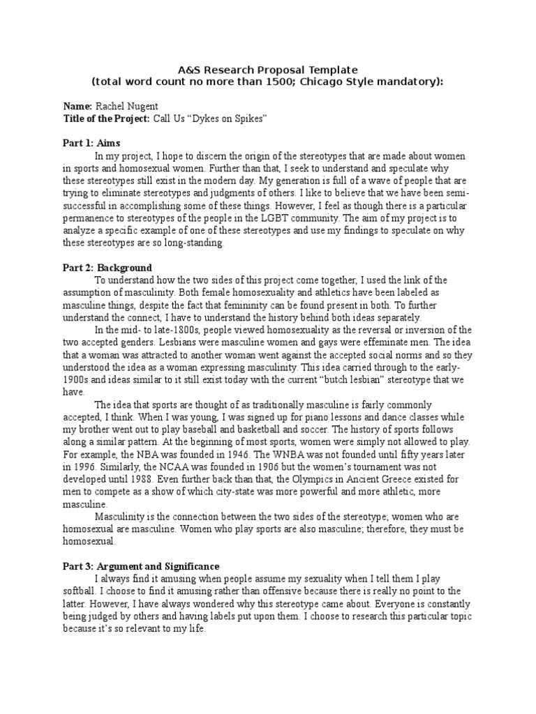Research Proposal First Draft | PDF | Masculinity | Homosexuality
