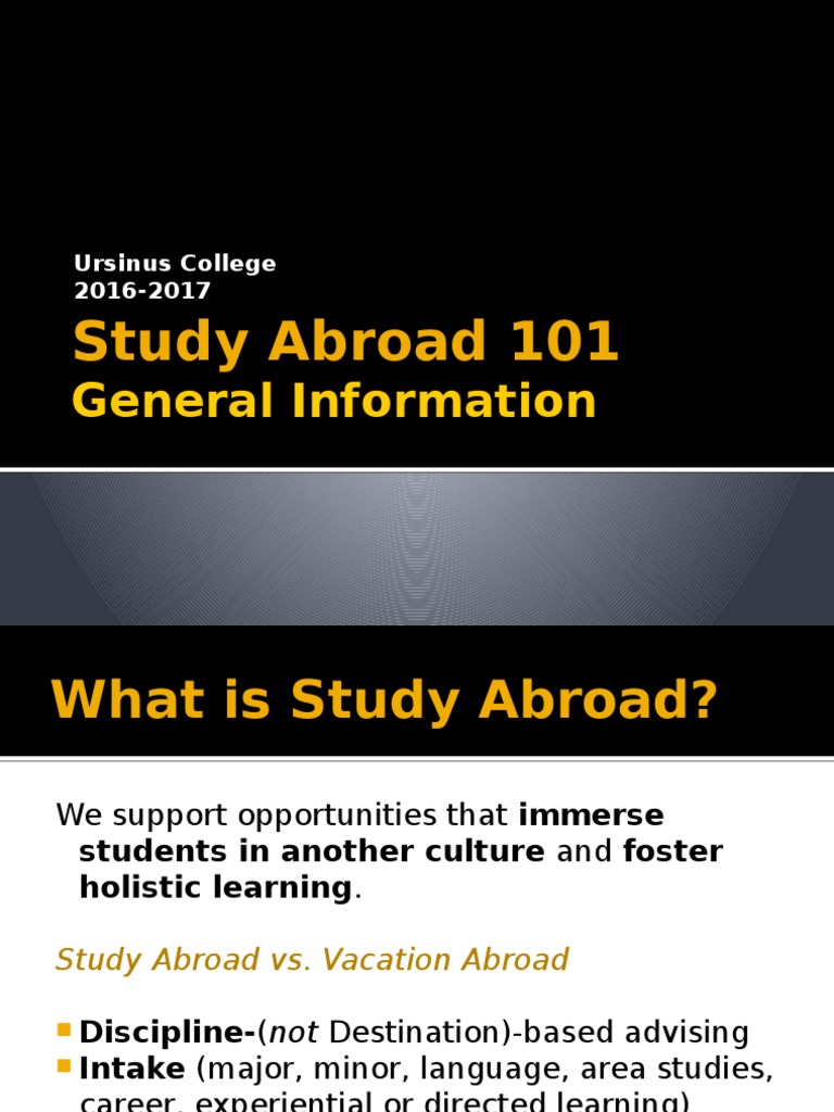 Study Abroad 101 Guide for Students | PDF