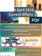 25 April 2016 Current Affair for Competition Exams