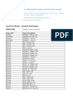 Price List - South & North - Except TN - 03-10-2012