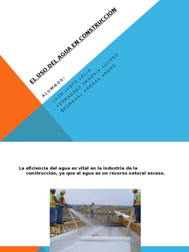 El Uso Del Agua En Construcción Pdf Cemento Agua