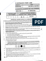 2006 COMEDK Solved Previous Year Question Paper - Chemistry