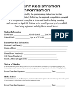 Student Registration Information: April 9 April 11