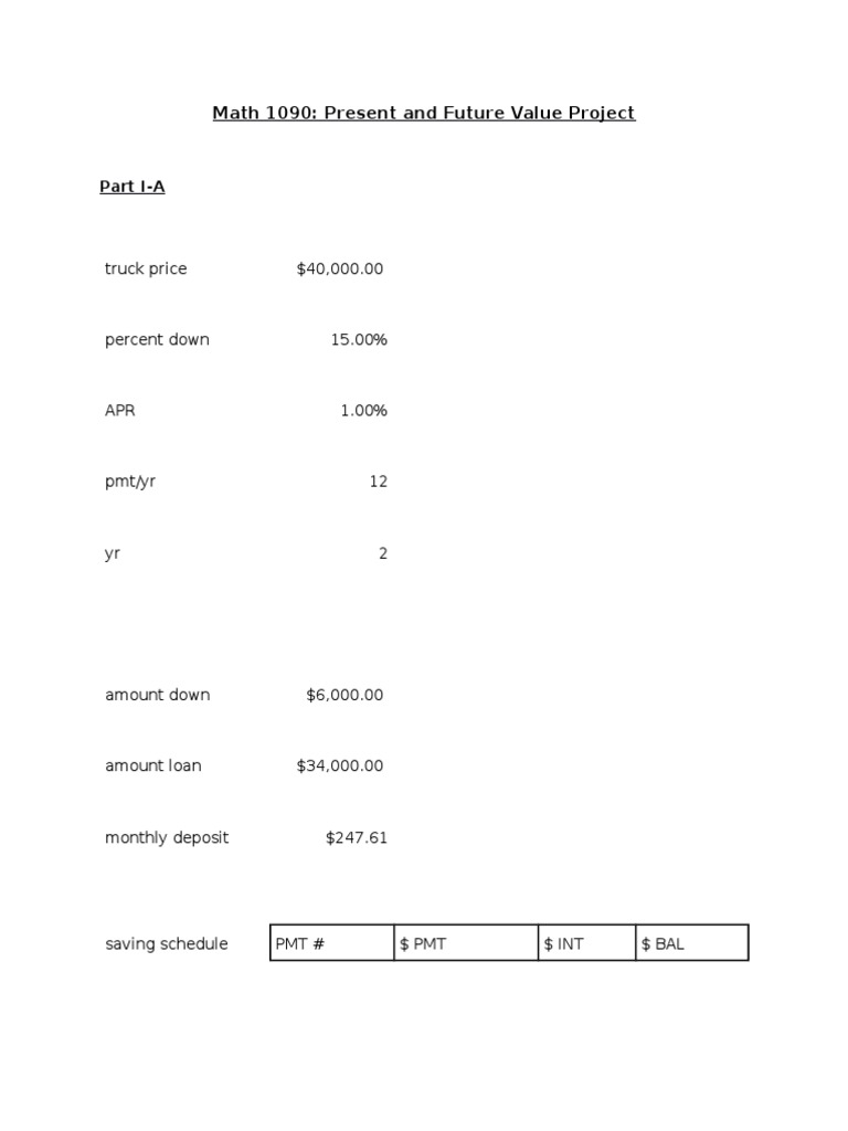 Math 1090 Present & Future Value Analysis | PDF | Annual Percentage ...