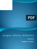 Lengua Idioma Dialecto Habla