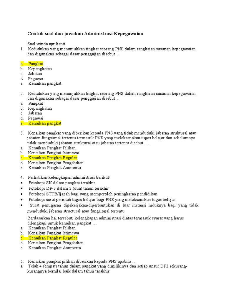 Contoh Soal Tes Assessment Pns - Wulan Tugas