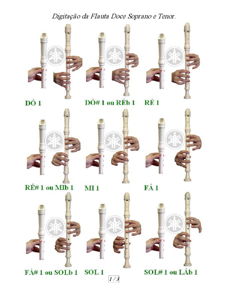 Digitacao Flauta Doce Soprano