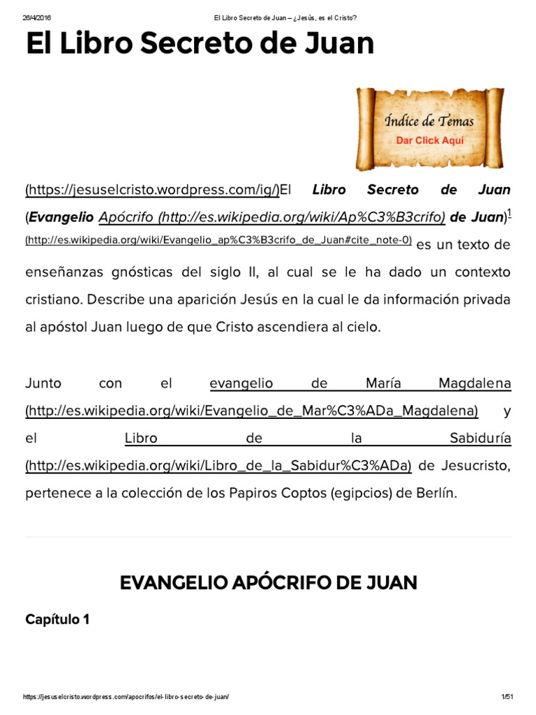 El Libro Secreto de Juan - ¿Jesús, Es El Cristo | Cristo (título) | Evangelios