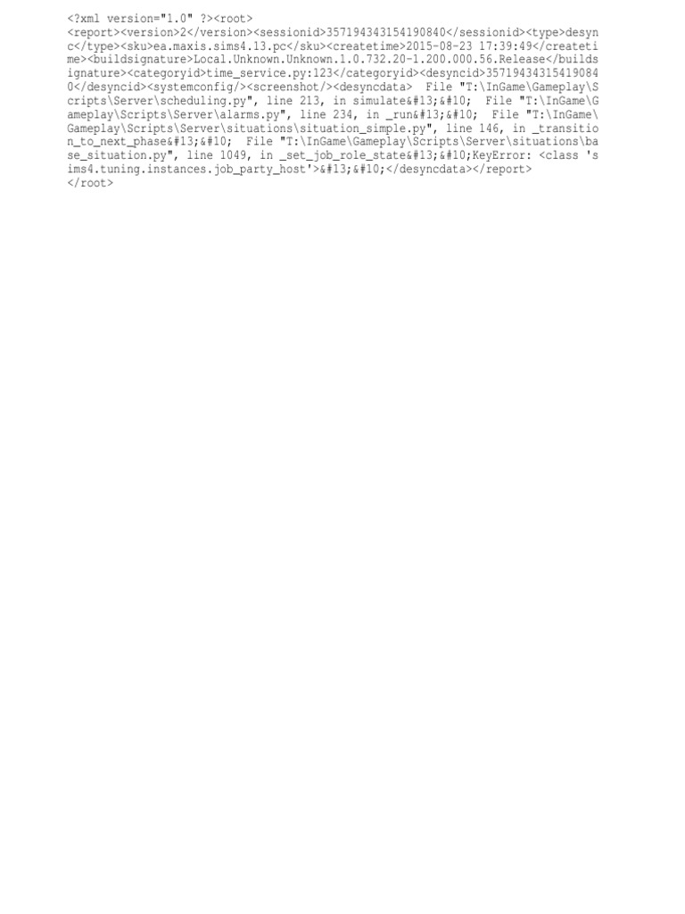 Sims 4 Desync Report Analysis | PDF | Games & Activities | Technology ...