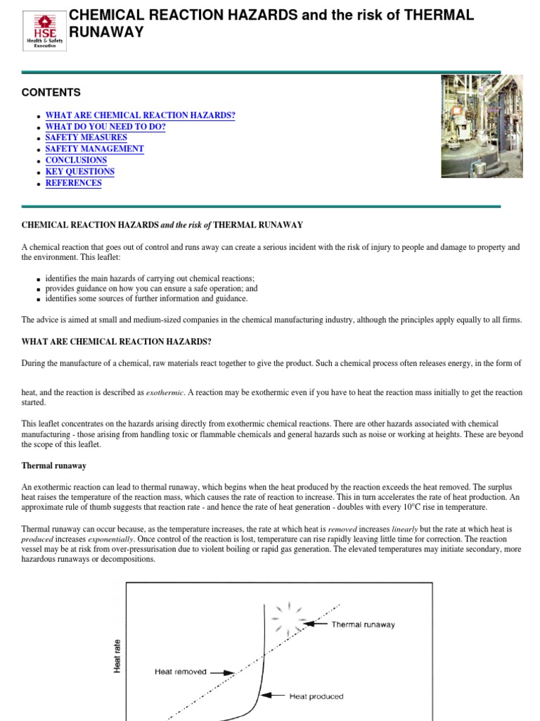 Chemical Reaction Hazards and Safety | PDF | Hazards | Risk