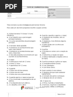Teste Compreensão Auditiva 3ºper.