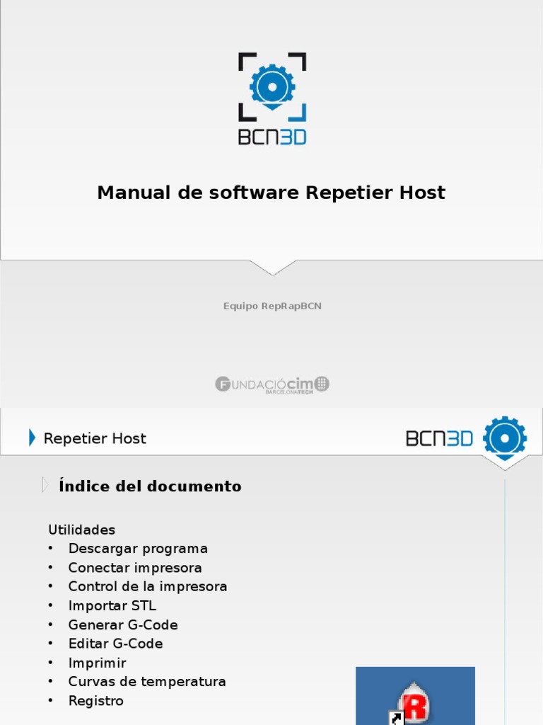 Manual de Repetier Host PDF Impresora Programa de