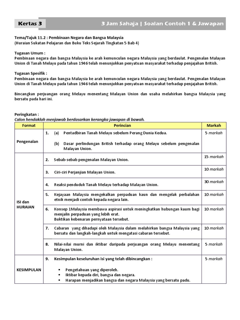 Contoh Soalan Kbat Sejarah Tingkatan 4 Dan 5 - Persoalan o